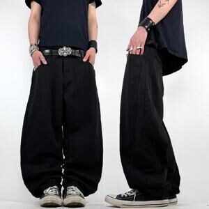 Vintage y2k baggy wide leg skater archive grunge faded black jeans